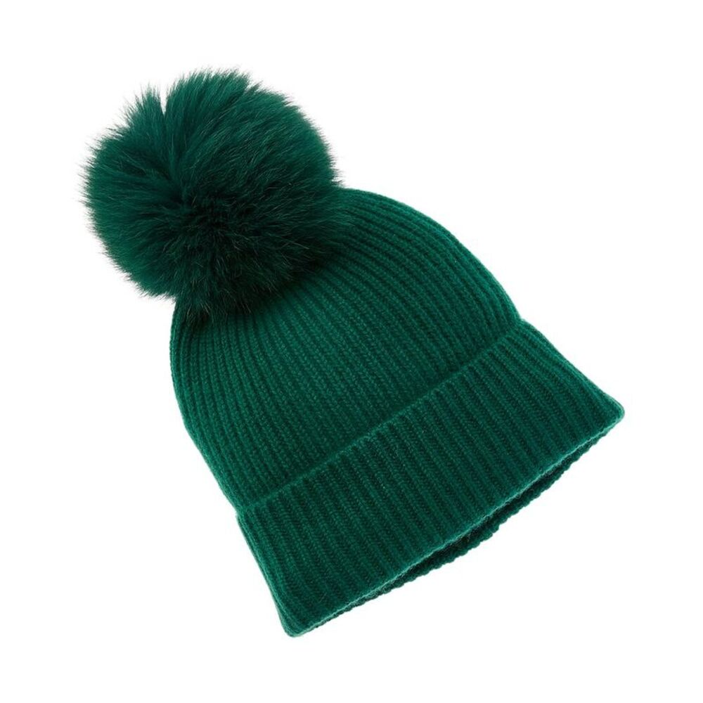 Sofiacashmere Rib Cashmere Hat, Green